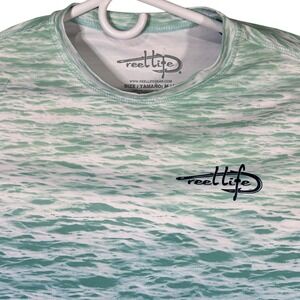 Reel Life Mens Medium Long Sleeve Fishing T-Shirt Ocean Ombre‎  Lightweight